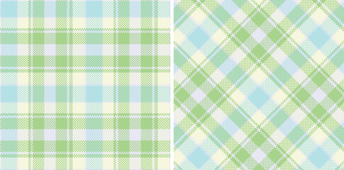 Deep Pale Grey Seamless Madras Plaid with Pale Mint Green accents Textile Design
