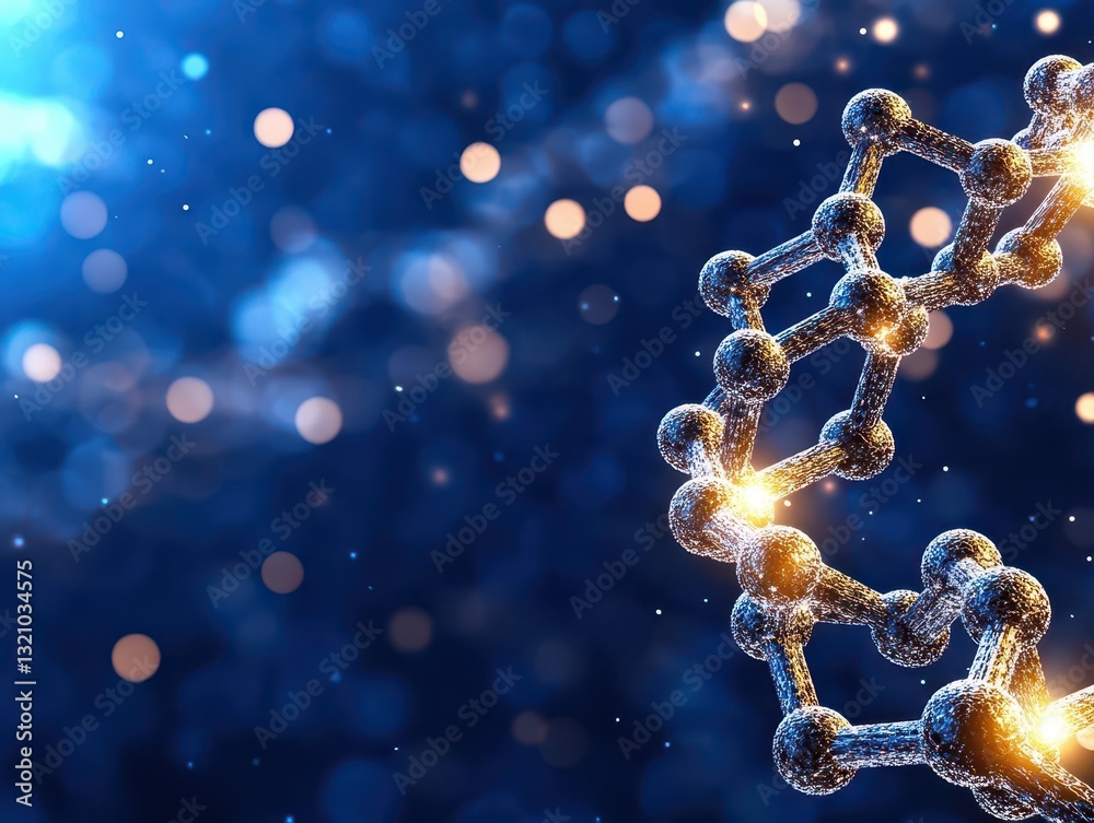 Poster Detailed representation of a dna molecule showcasing the double helix structure in a scientific and educational context