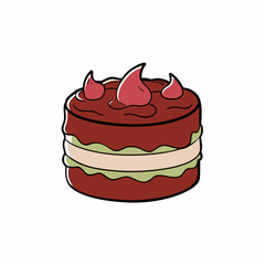 vector illustration of a cake