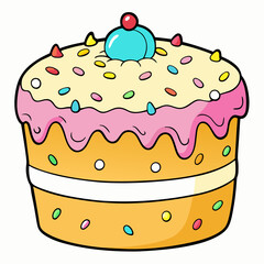 vector illustration of a cake
