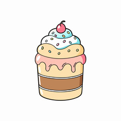 vector illustration of an ice cream cake