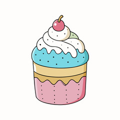 vector illustration of an ice cream cake