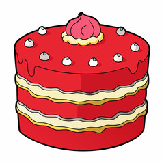 vector illustration of a cake