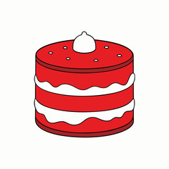 vector illustration of a cake