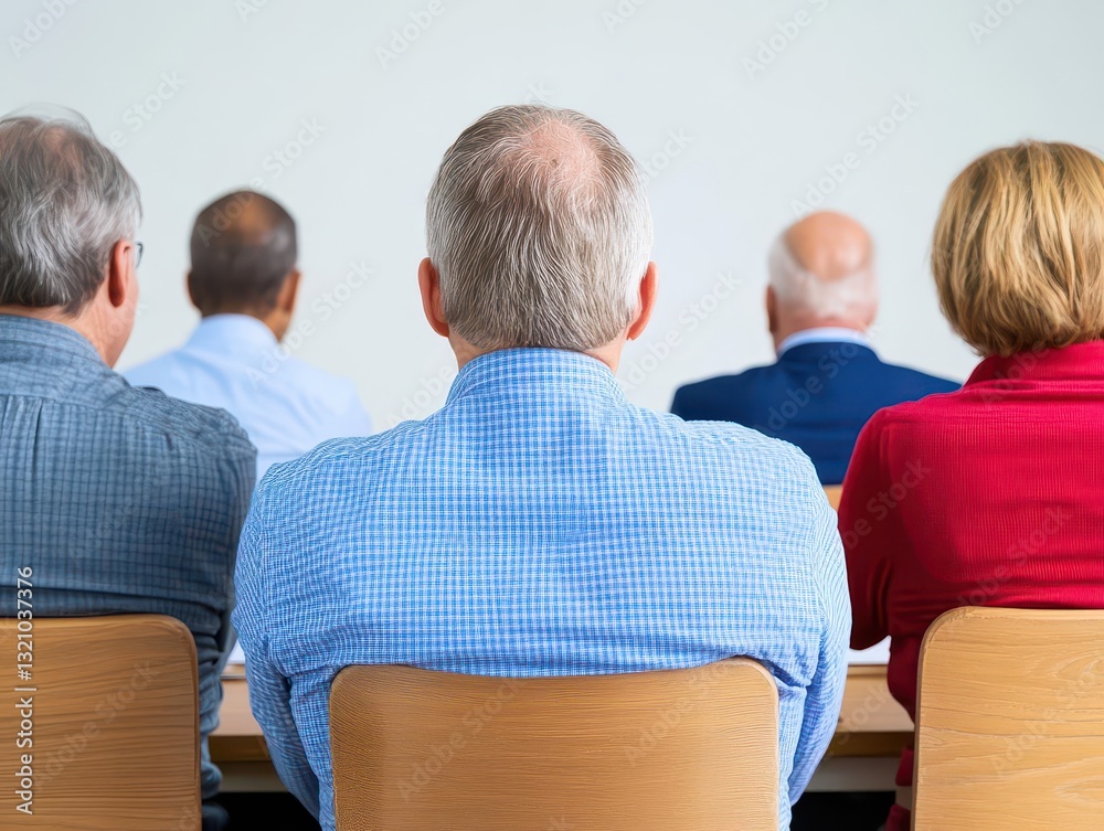 Poster Group of people sitting in a row with varied expressions and postures capturing a moment of engagement and interaction