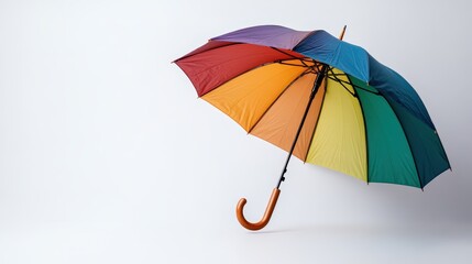 This elegant umbrella opened wide illustrates a blend of rich colors, representing creativity and enthusiasm while adding an artistic flair to mundane rainy days.