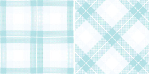 Spring Seamless Madras Plaid featuring Dark White and Smoky Pale Sky Blue Textile Design