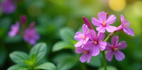 Small purple Angelonia flowers in a garden with other plants, nature, angelonia salicariifolia