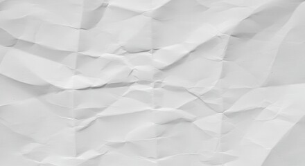 Obraz premium Crumpled White Paper Background with Subtle Texture for Design Use