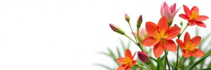 Fototapeta premium Solo botanical specimen against white backdrop, background, flowers