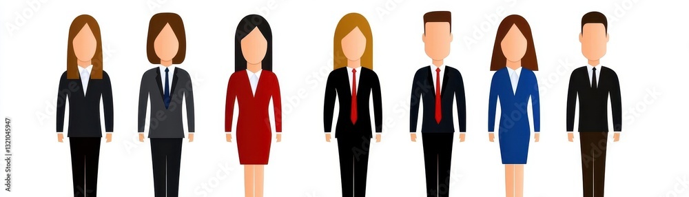 Poster Business professionals in suits engaging in discussion and networking at a corporate event in a modern urban setting