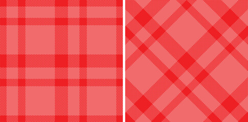 Spring Iridescent Fire Engine Red & Bright Coral Pink Seamless Madras Plaid Textile Design