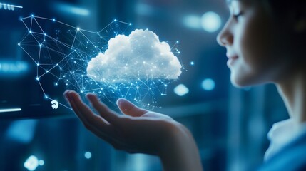 Professional accessing cloud-based weather forecasting service for accurate meteorological data analysis