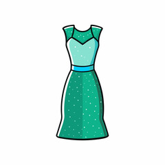 green dress isolated on white