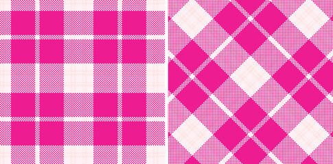 Light Very Light Pink Seamless Madras Plaid with Muted Electric Pink accents Textile Design