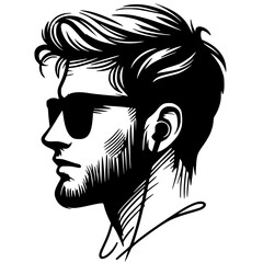 Silhouette illustration of a face