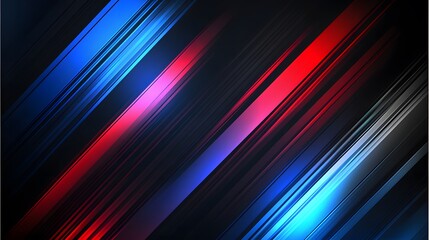 Diagonal lines of vibrant red and blue intersect on dark background