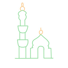 Mosque line icon set