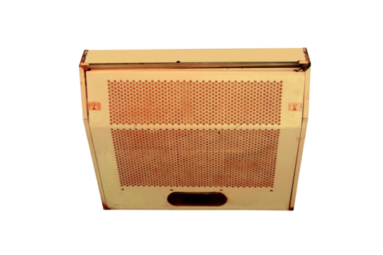 Old dirty cooker hood extractor. On isolated transparent background.