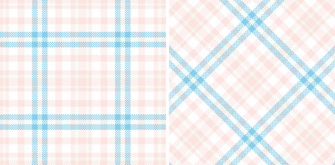 Spring Seamless Madras Plaid featuring Rich Very Light Pink and Deep White Textile Design