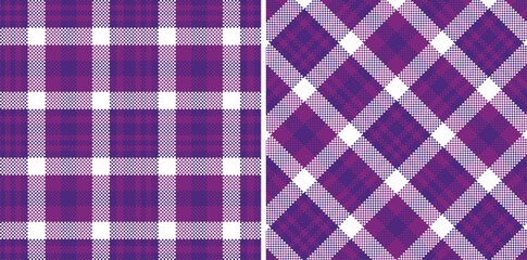 Spring Metallic Indigo & Rich Warm Purple Seamless Madras Plaid Textile Design