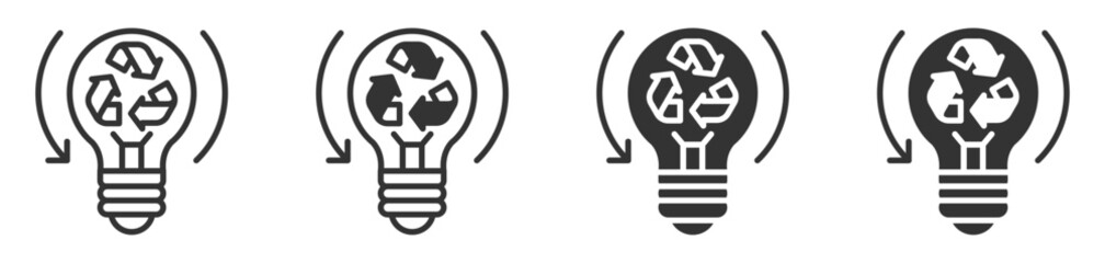 Light bulb icon with a recycling symbol inside.