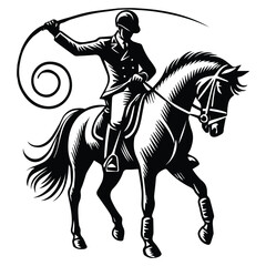 Fototapeta premium Horse Racing vector illustration, Equestrian design, horseman clipart Design 