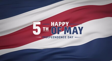 5th of May Banner Vector illustration, Netherlands flag waving with stars on white rays background.