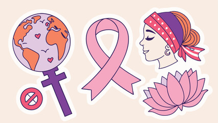 flat stickers collection for international women