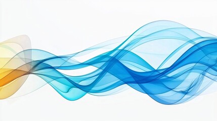 Fototapeta premium Delicate and Airy Blue Smoke Trails Folding and Curling into an Elegant Flow
