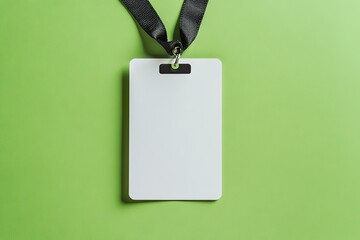 Blank identification card on a green background