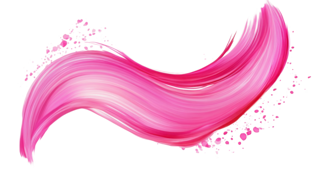 Pink brush stroke isolated on white background