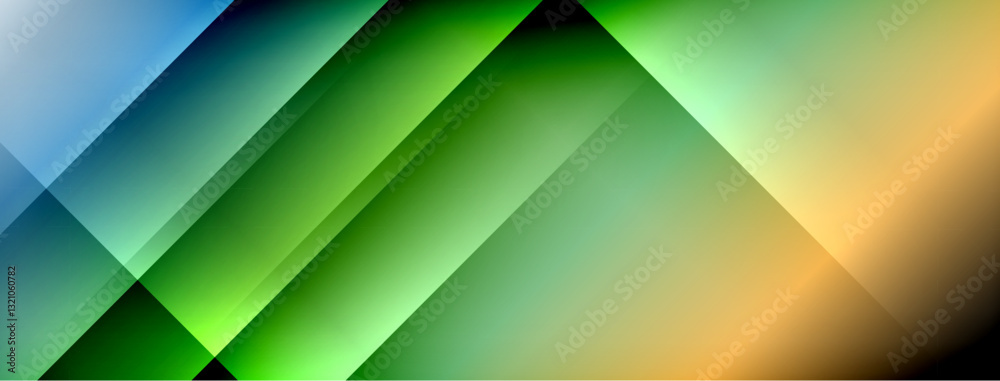 Poster Dynamic shadow lines with gradient colors geometric background