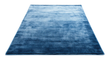 Plain light blue rectangular rug with a soft isolated on white background