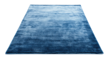 Plain light blue rectangular rug with a soft isolated on white background