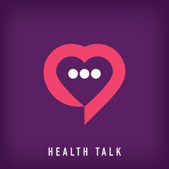 Premium heart talk logo design. Health talk corporate logo template. vector.