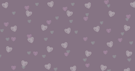 Seamless pattern with handdraw hearts. Romantic design background