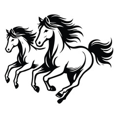 Obraz premium Powerful Horse Racing Illustration with Equestrian Style 