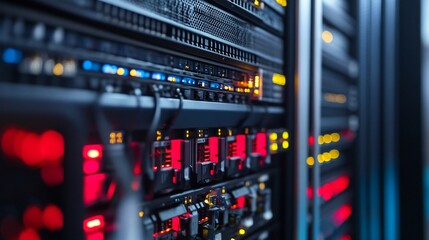 Naklejka premium Close-up Cloud Technology Components for Software Development and IT Solutions