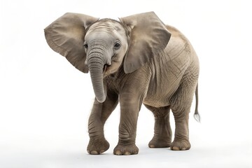 Fototapeta premium baby elephant isolated on white