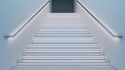 Obraz premium Abstract floating stairwell made of scattered book pages, literary dreamscape