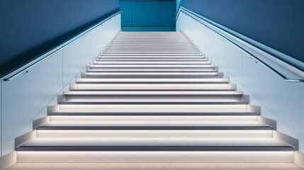 Modern floating concrete stairs merging seamlessly with a Zen rock garden
