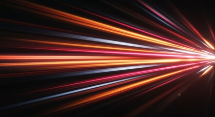 Radiating light beams in motion