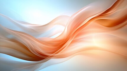 Abstract swirling orange and beige silk-like fabric