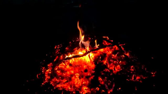 A fire burning outside ash danger