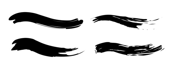 Brush texture, ink, brush pattern, wave pattern brush stroke material, grunge texture on white background