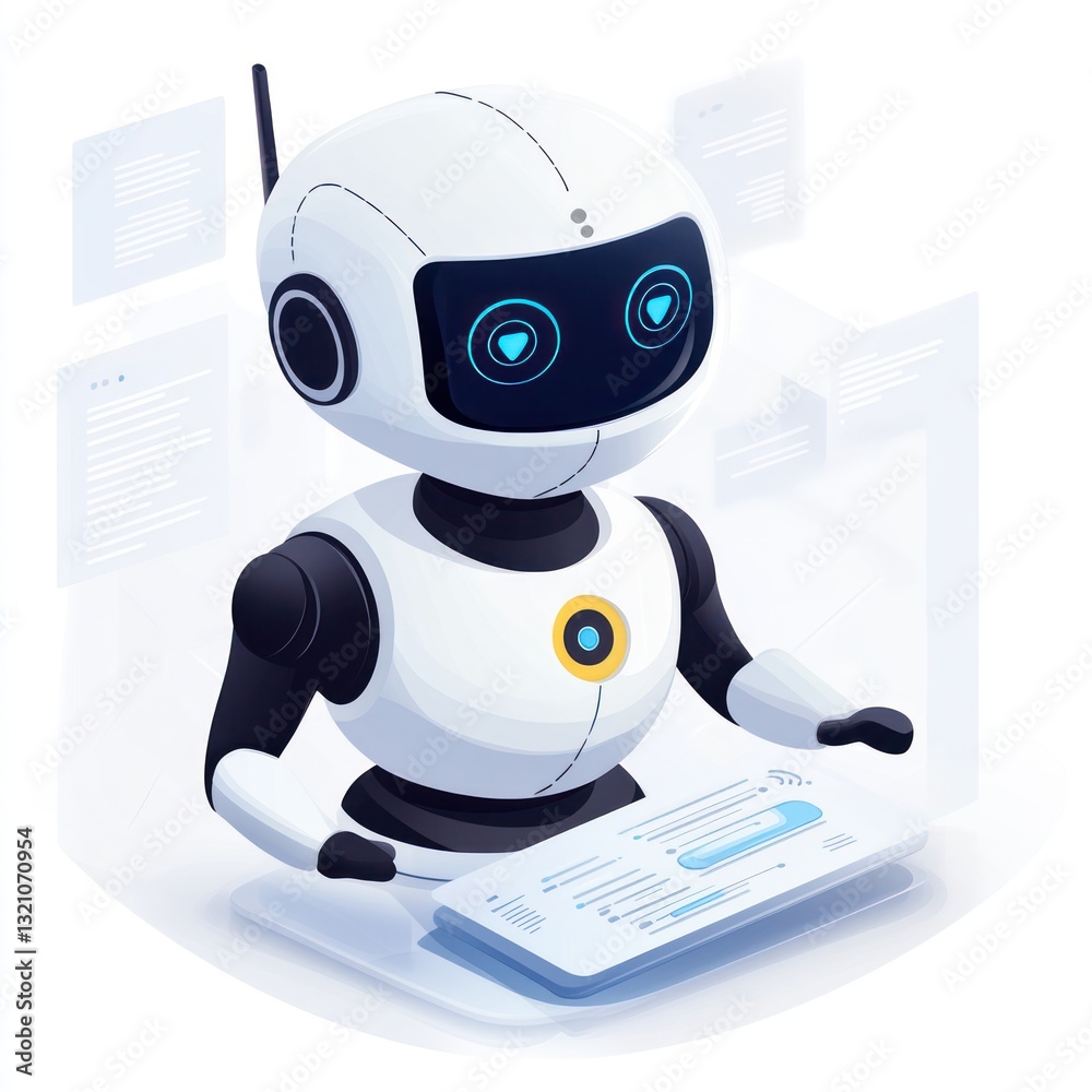 Poster smart ai robot processing data