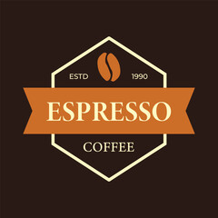 Coffee logo featuring espresso theme with rich design elements and established date for branding purposes