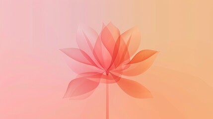 Fototapeta premium A stylized, translucent flower with soft pink and blue hues, set against a light beige background.