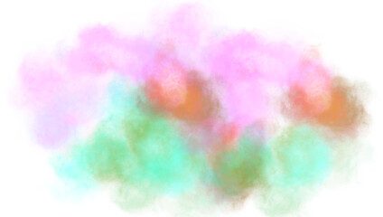 Watercolor paint strokes or paint stains on transparent background